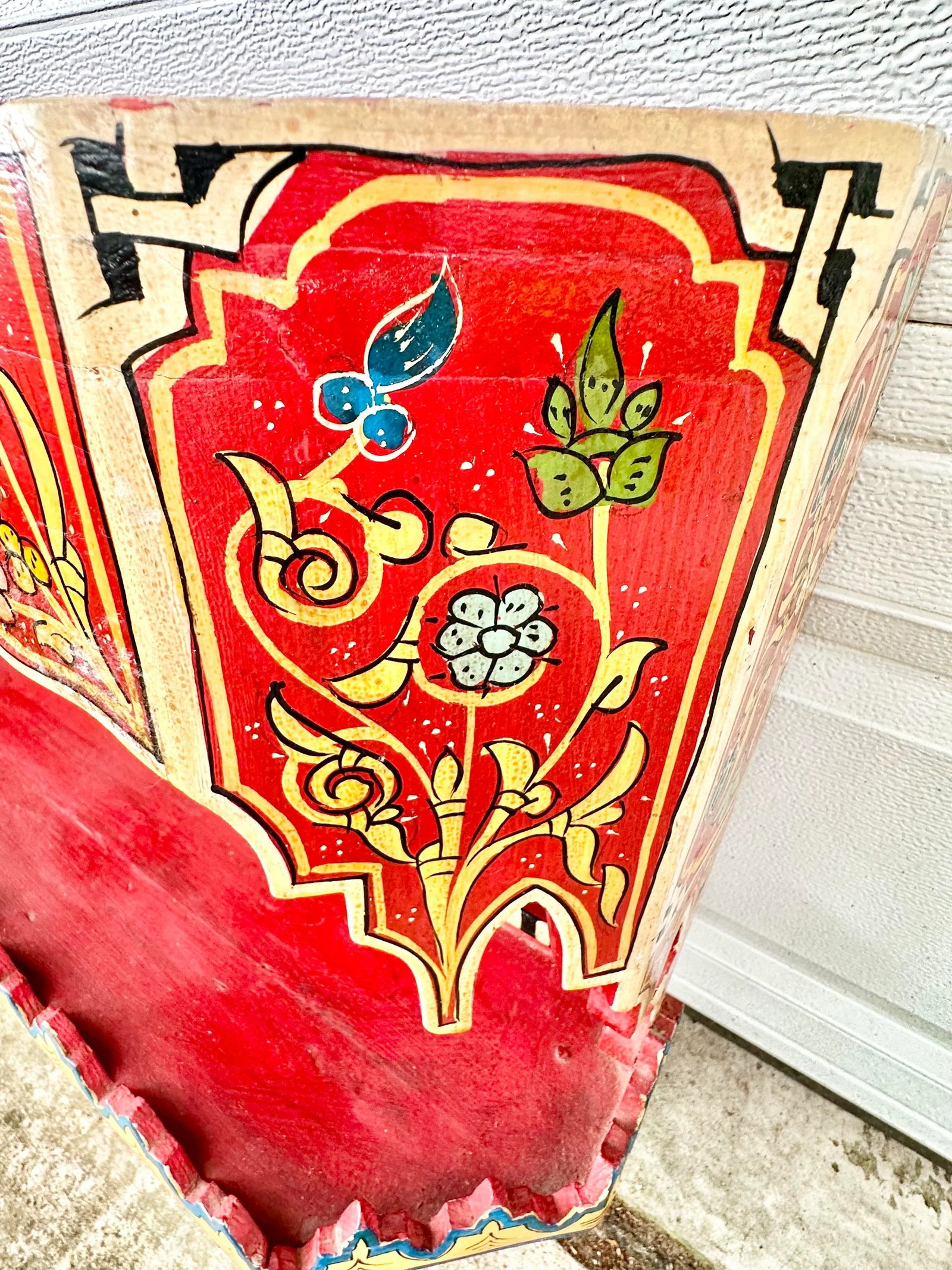 Vintage Hand Painted Moroccan Wall Shelf - 11