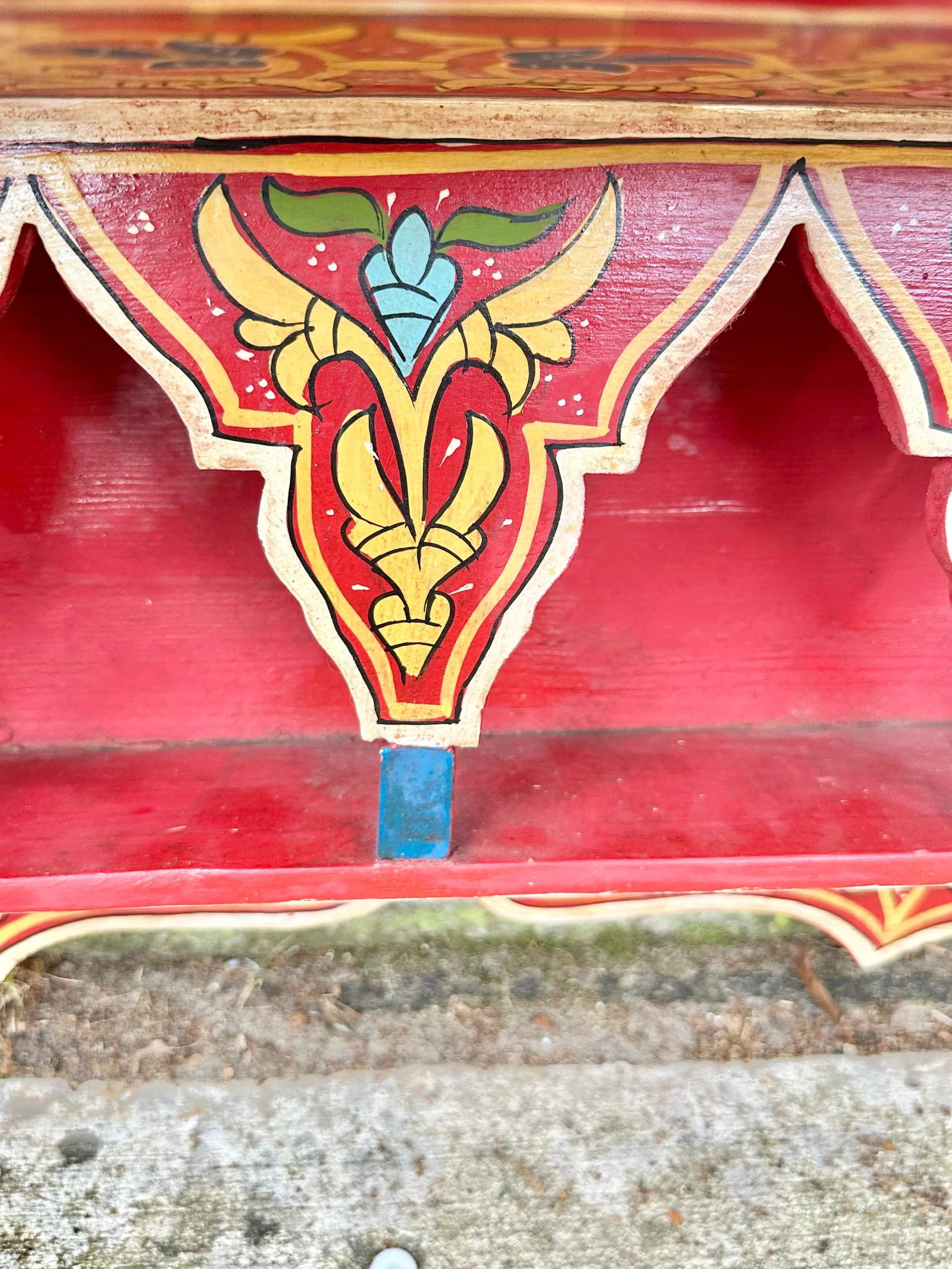 Vintage Hand Painted Moroccan Wall Shelf - 4