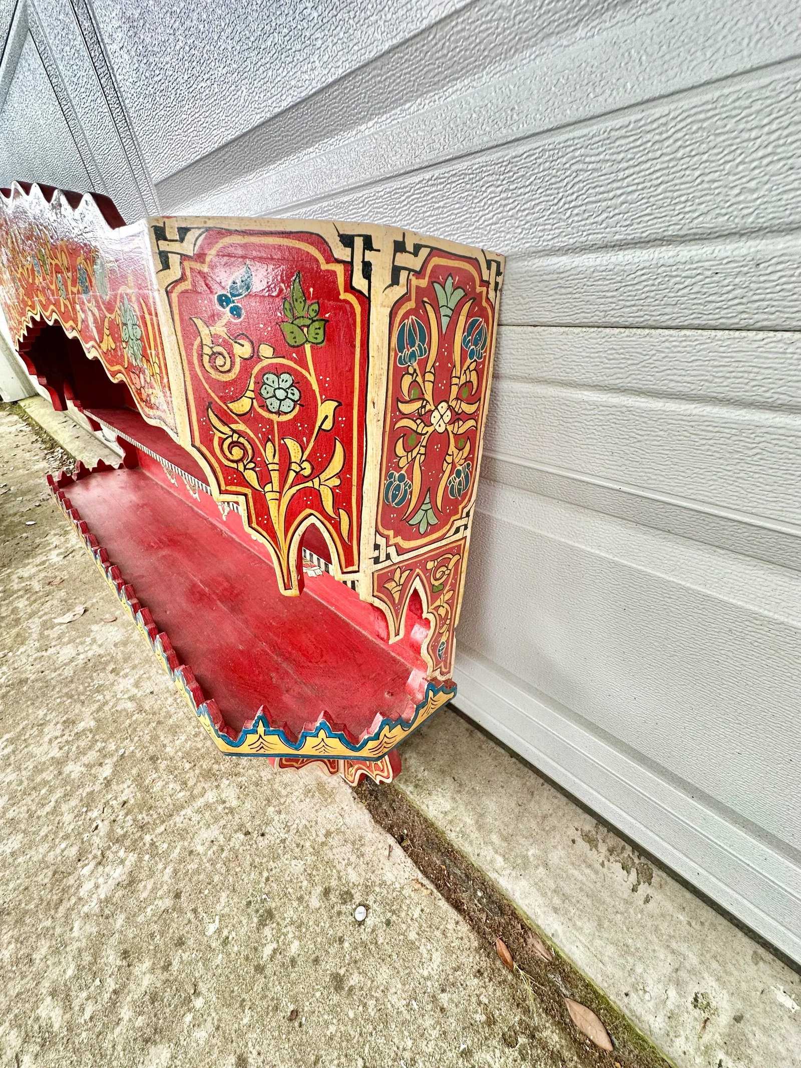 Vintage Hand Painted Moroccan Wall Shelf - 6