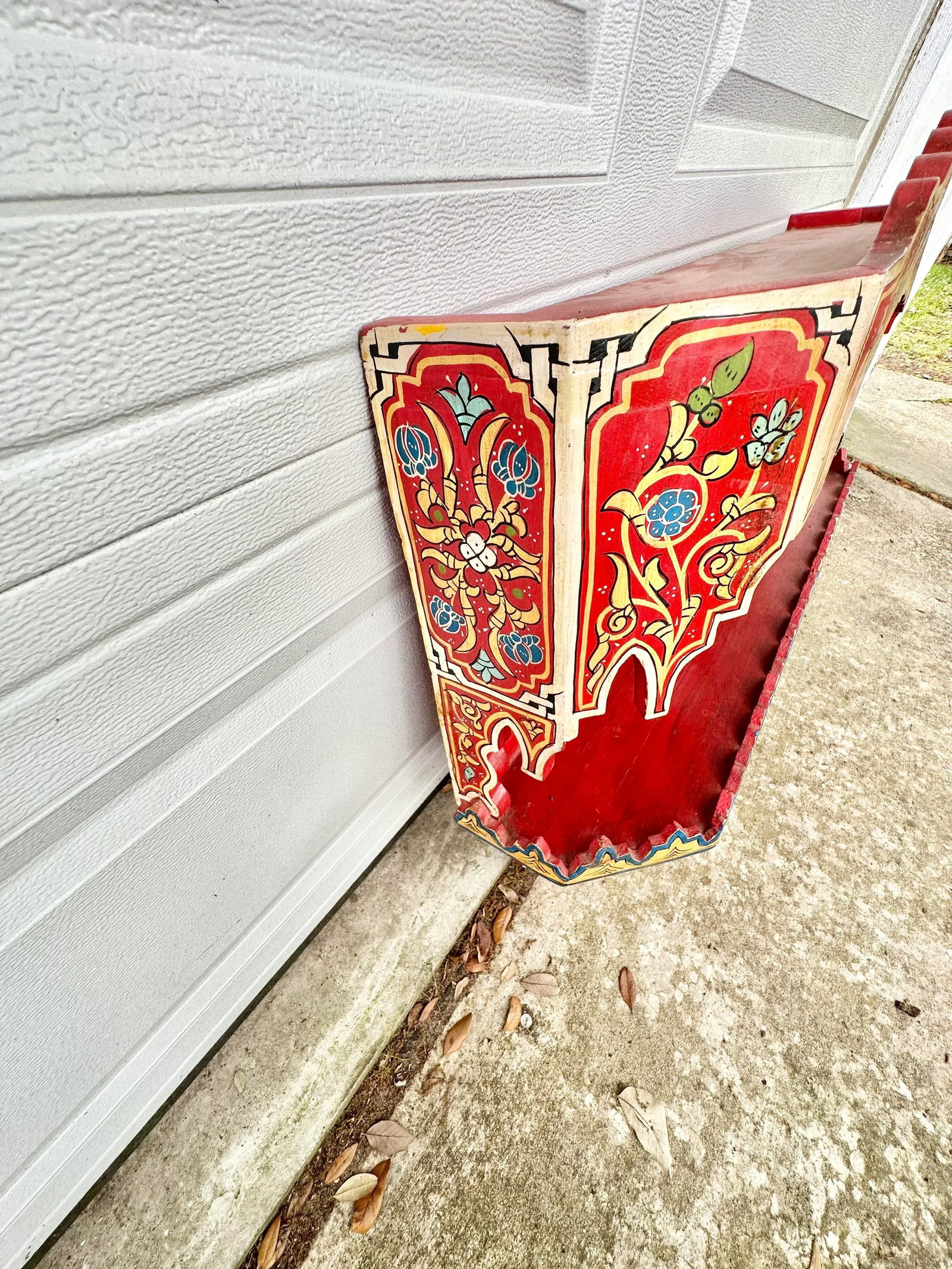 Vintage Hand Painted Moroccan Wall Shelf - 7