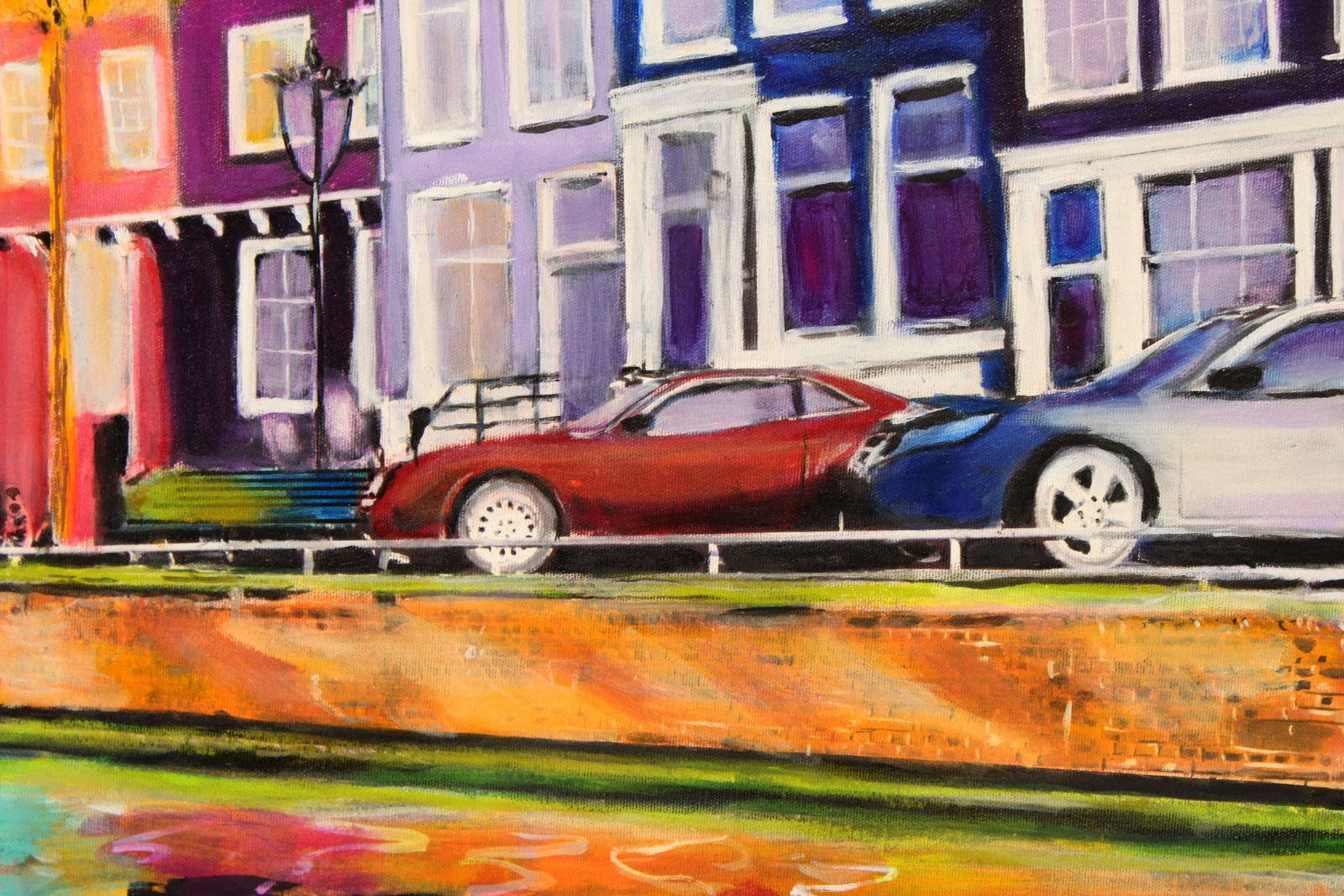 Early 21st Century Pearl Mintzer 'Canal Reflections Amsterdam' Original Oil Painting - 7
