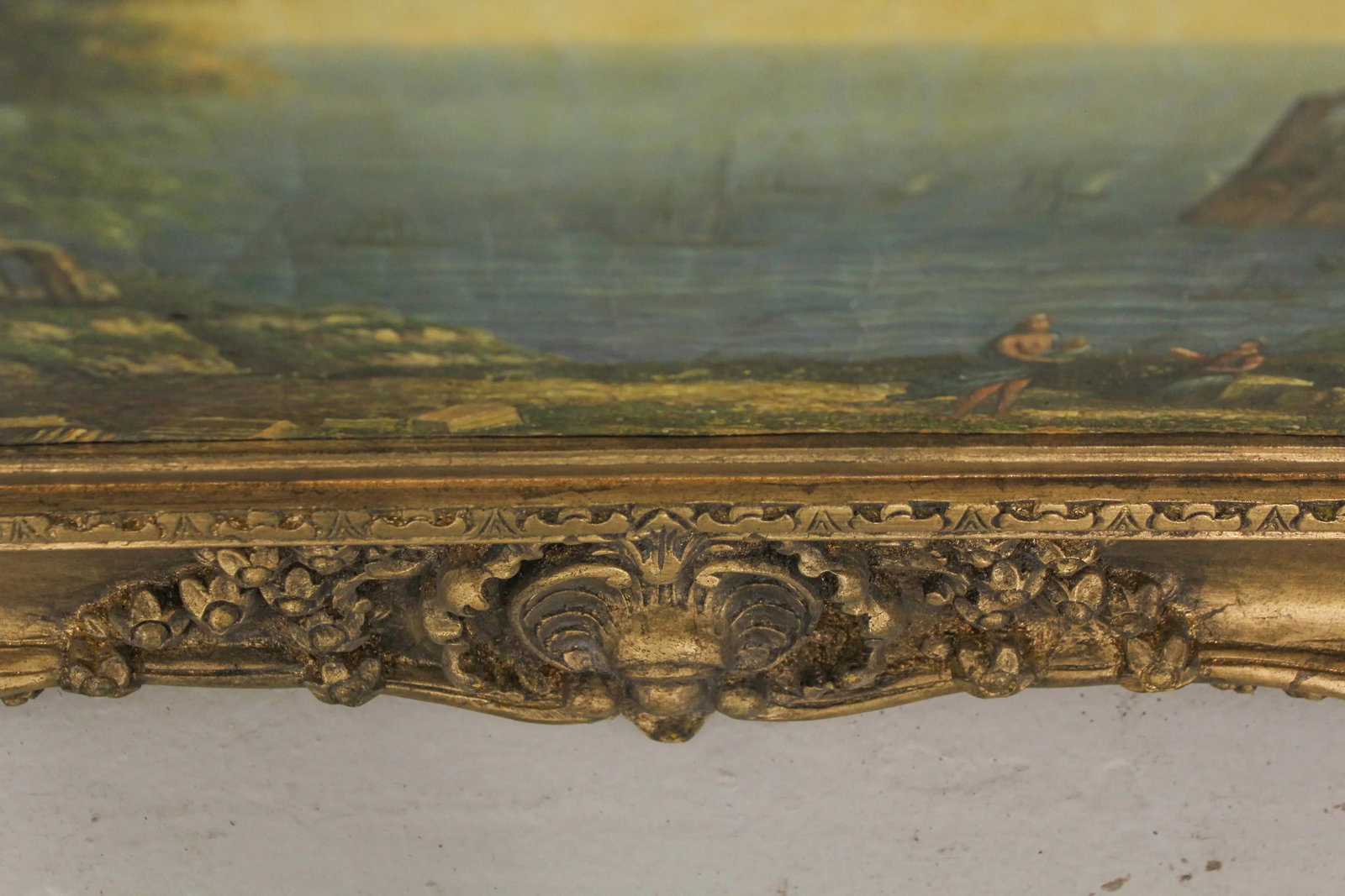 Mediterranean Coastal Scene Framed Oil Painting on Canvas - 6