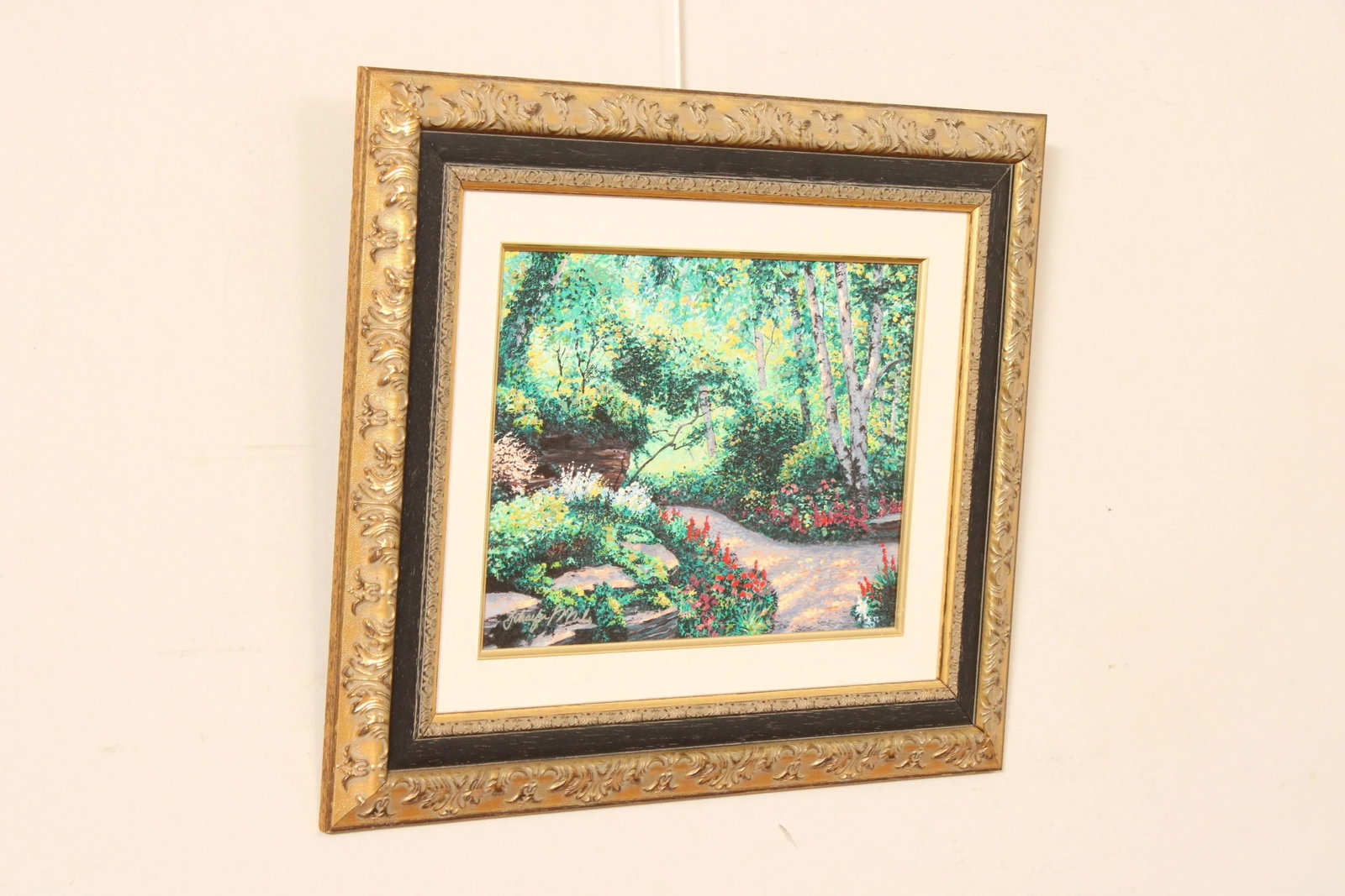 Early 21st Century Schaefer Miles 'Rock Garden Path' Embellished Canvas Print, Custom Framed - 3