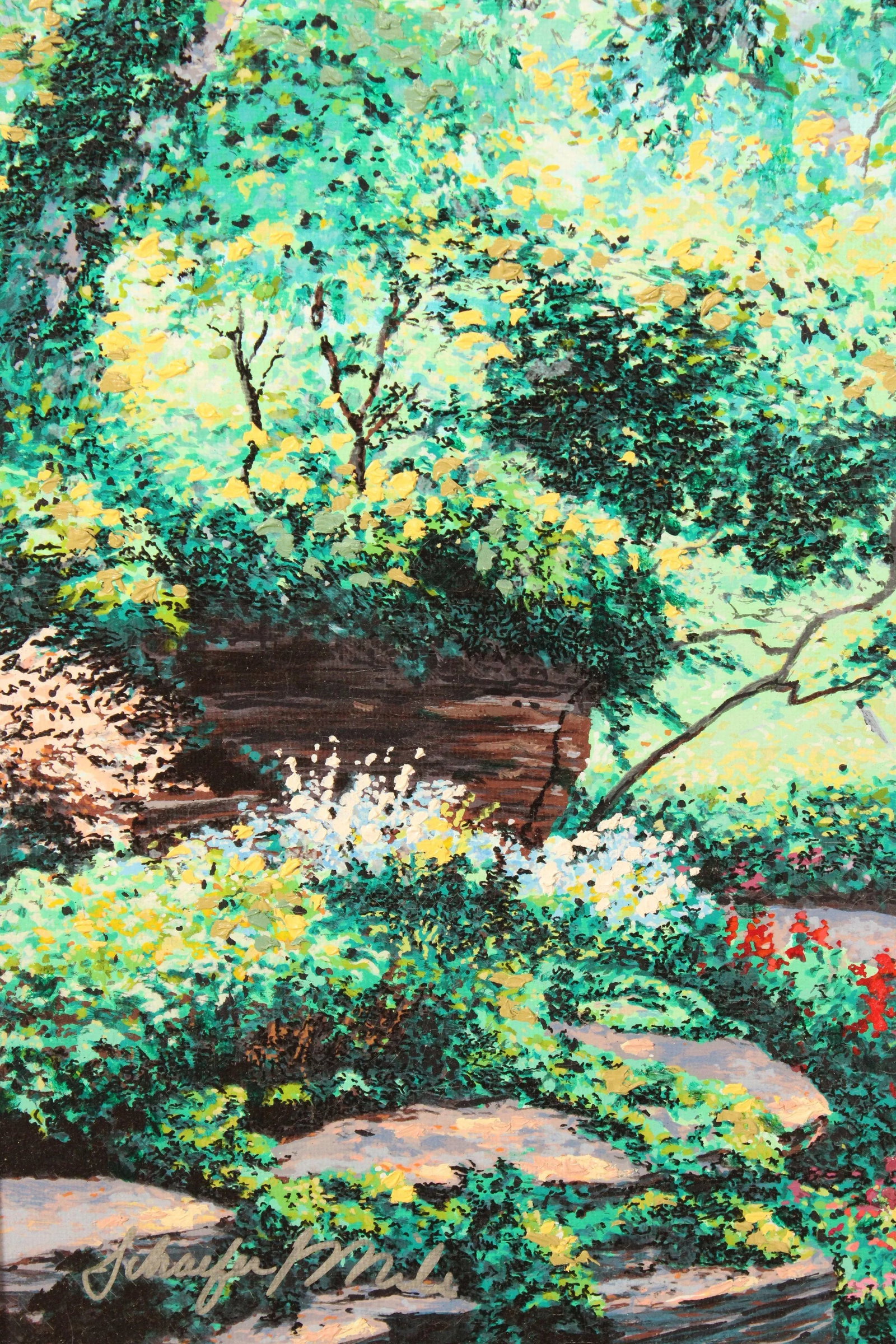 Early 21st Century Schaefer Miles 'Rock Garden Path' Embellished Canvas Print, Custom Framed - 7