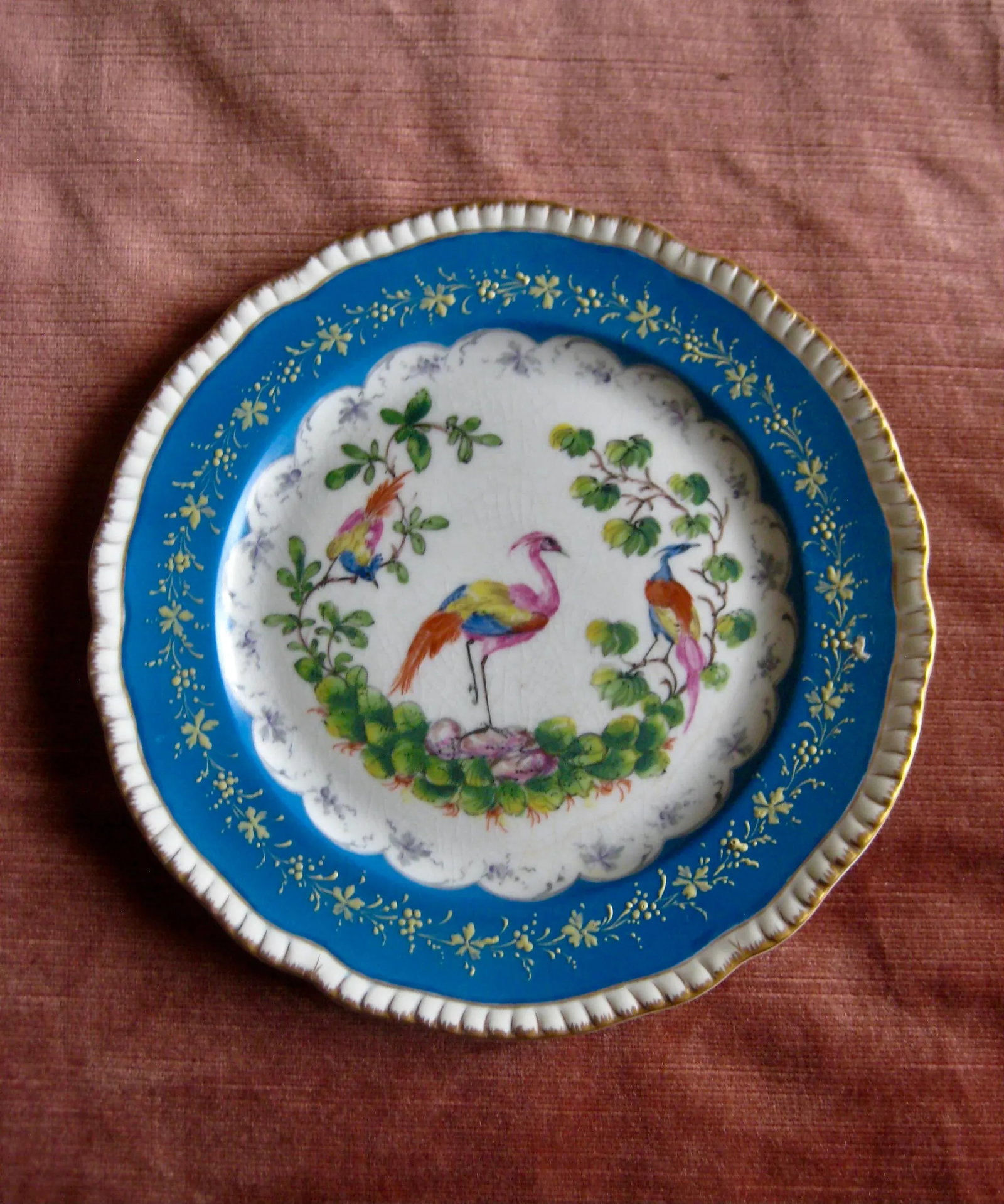 Dresden Bird Porcelain Plates- Set of 4 - 4