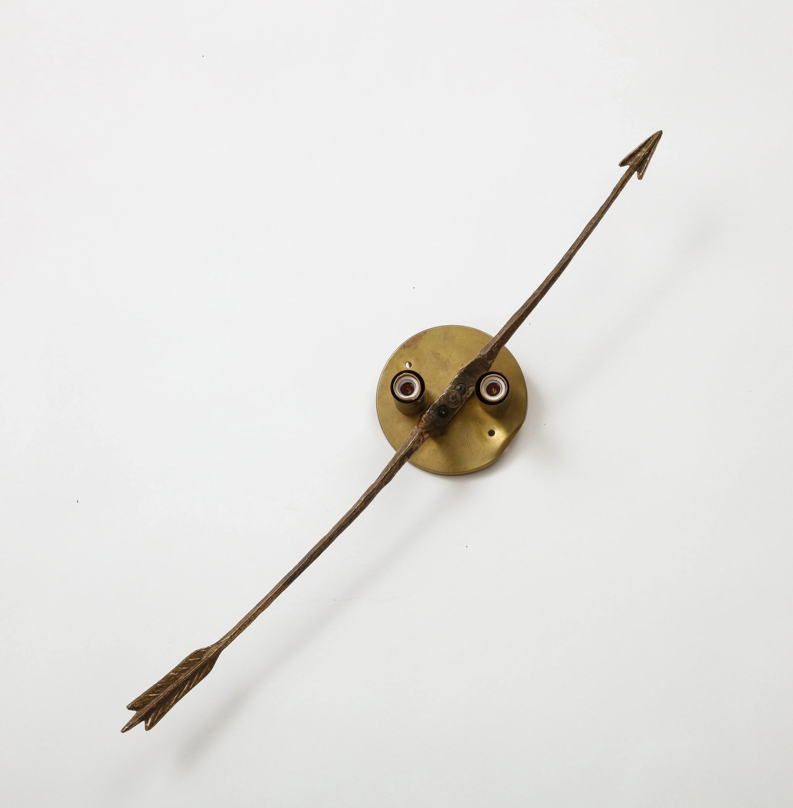 Midcentury French Gilded Iron Arrow Sconce - 2