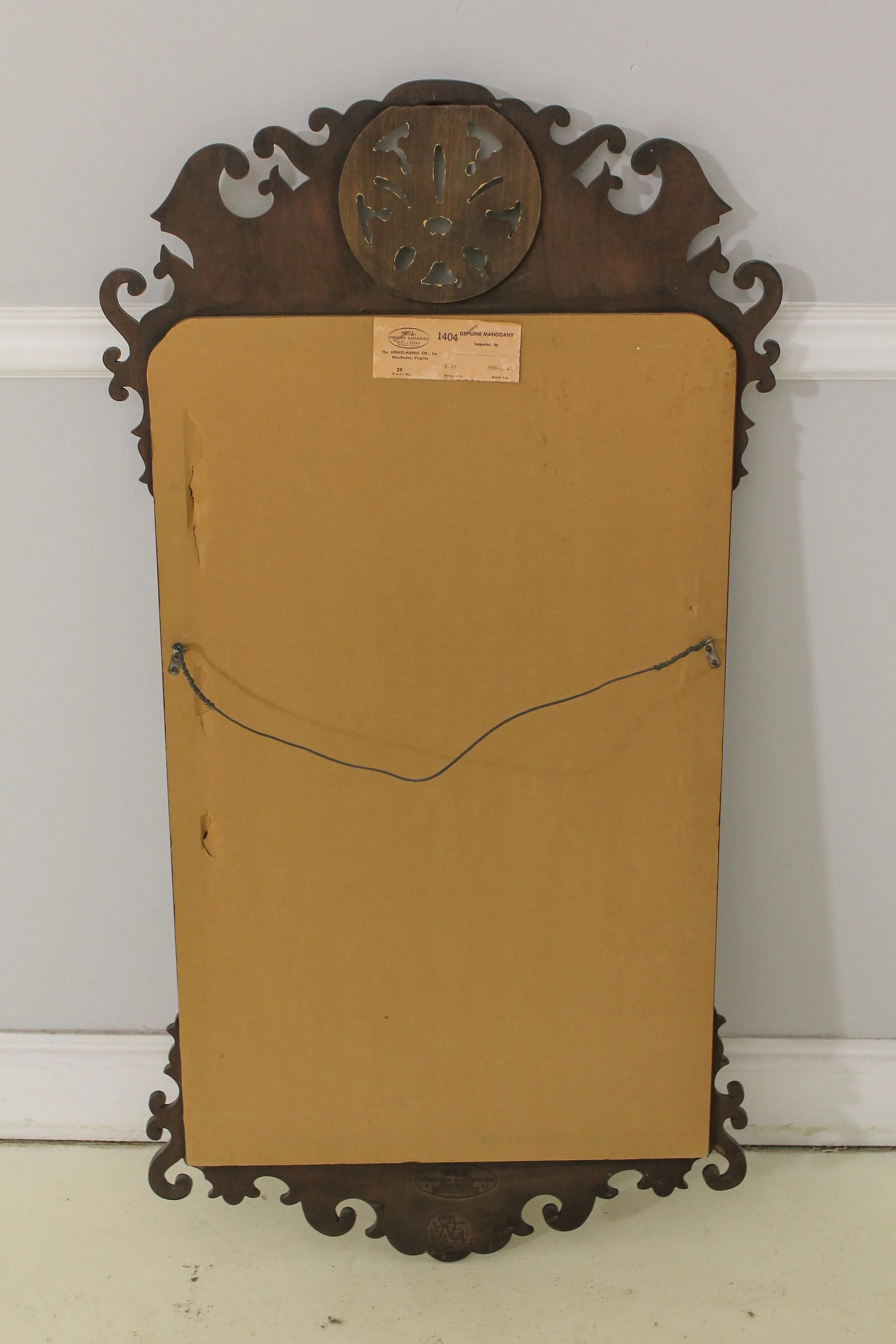 Henkel Harris Chippendale Model H-10 Mahogany Mirror - 9