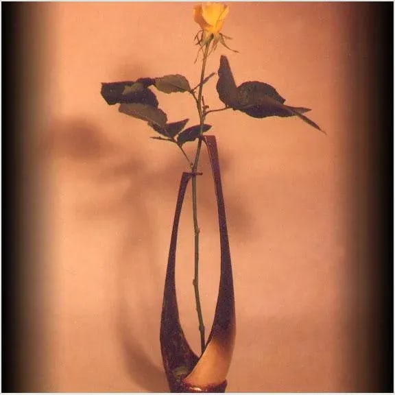 Mid Century Modern Abstract Bronze Single Stem Rose Flower Holder - 8