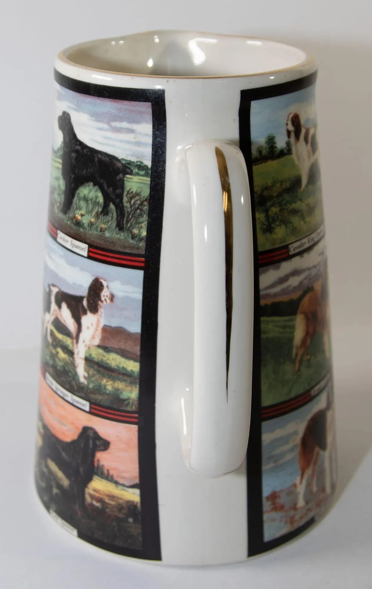 Vintage 1970s Ceramic Pitcher, Derbyshire England With Dog Breeds Pictures - 3