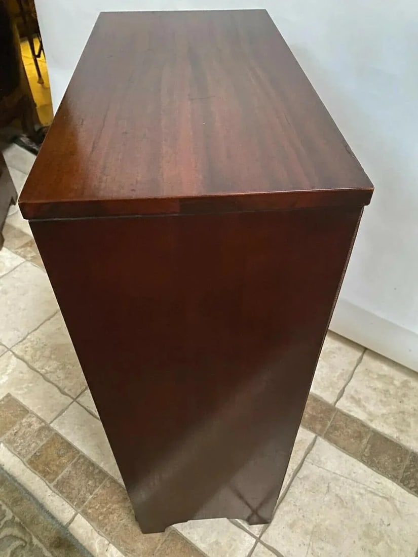 1950s Mid Century Sligh Lowry Bookcase Slimline Two Adjustable Shelves Walnut 1b - 5