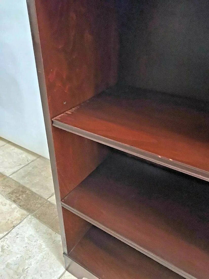 1950s Mid Century Sligh Lowry Bookcase Slimline Two Adjustable Shelves Walnut 1b - 6
