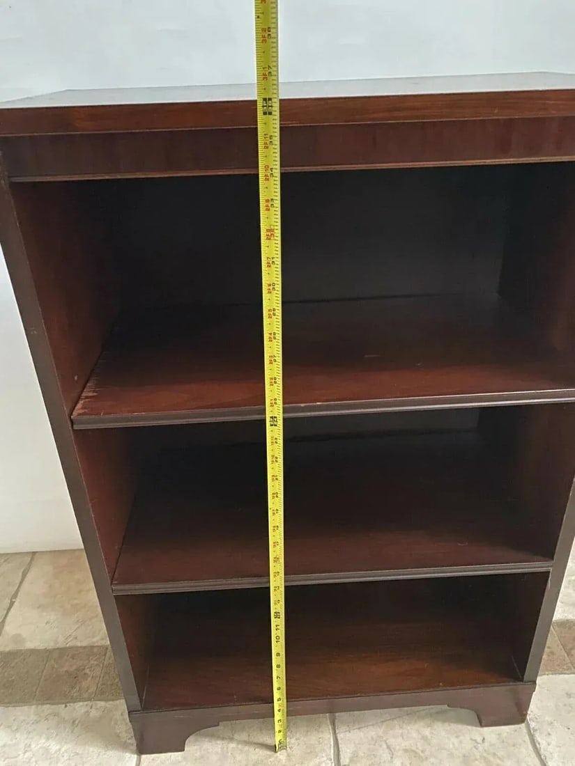 1950s Mid Century Sligh Lowry Bookcase Slimline Two Adjustable Shelves Walnut 1b - 7