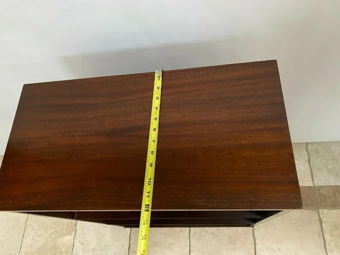 1950s Mid Century Sligh Lowry Bookcase Slimline Two Adjustable Shelves Walnut 1b - 9