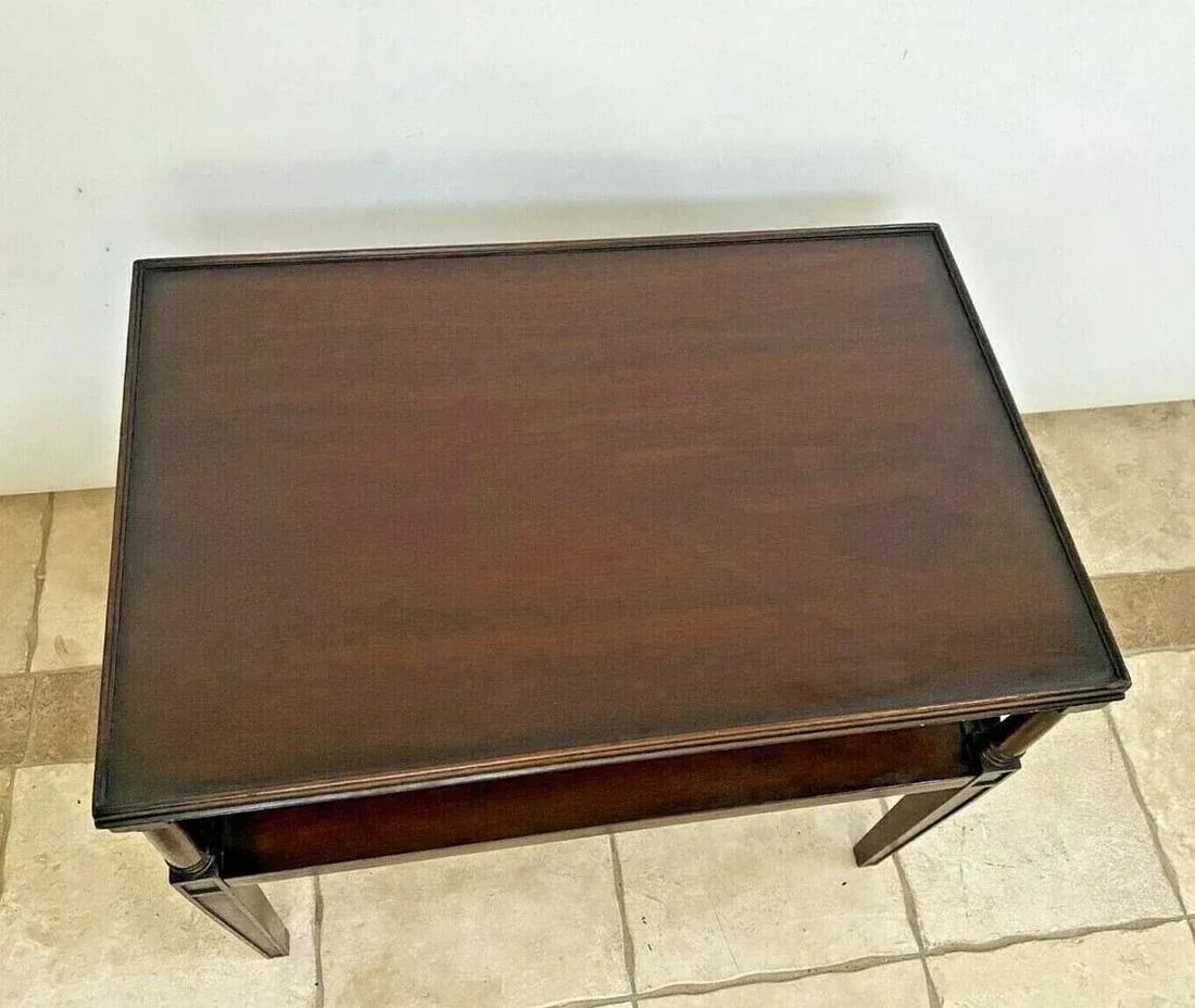 1950s Vintage Hekman Table Bottom Shelf Two Tier Mahogany - 4