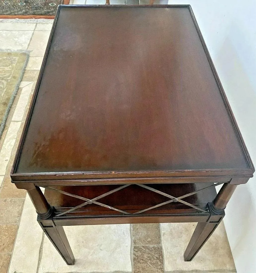 1950s Vintage Hekman Table Bottom Shelf Two Tier Mahogany - 5