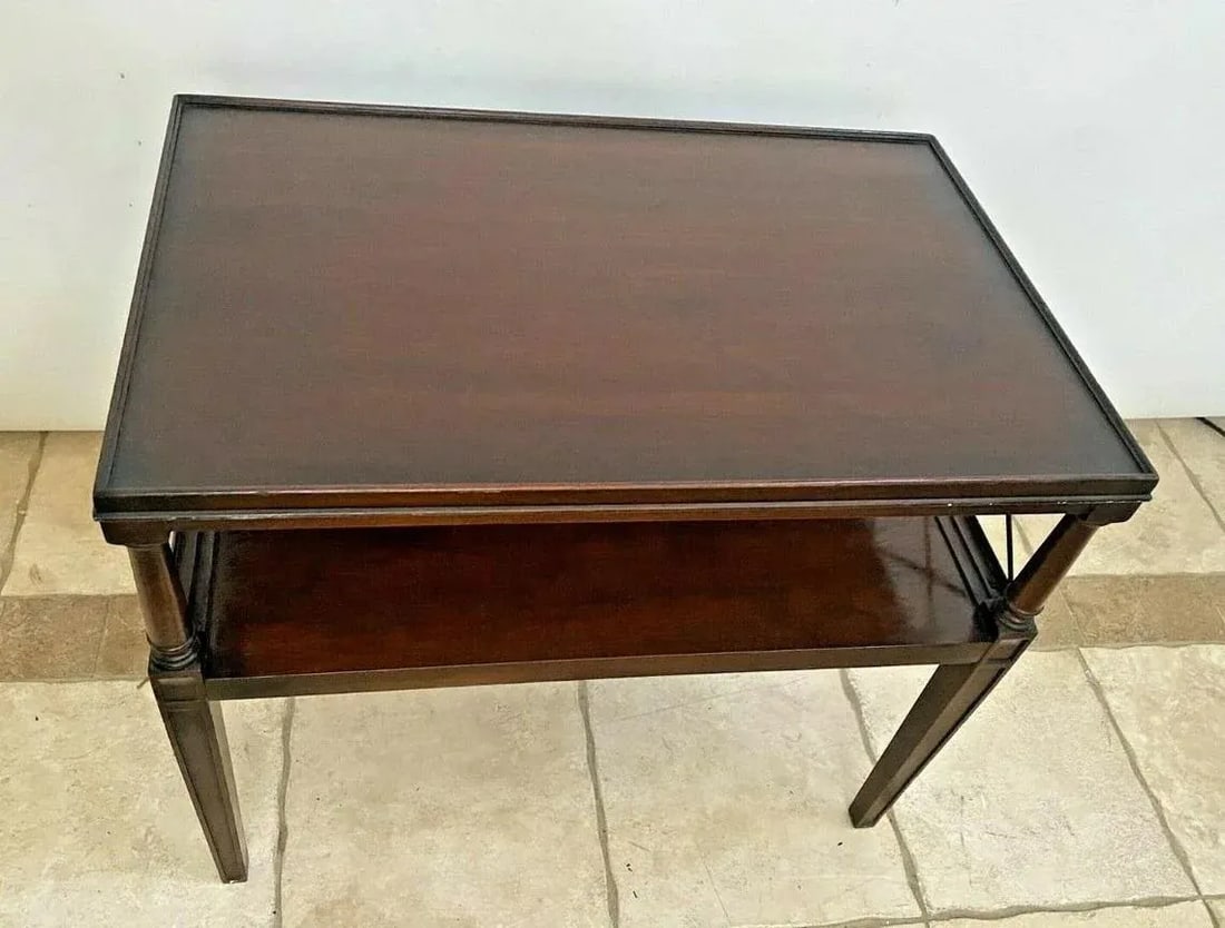 1950s Vintage Hekman Table Bottom Shelf Two Tier Mahogany - 6