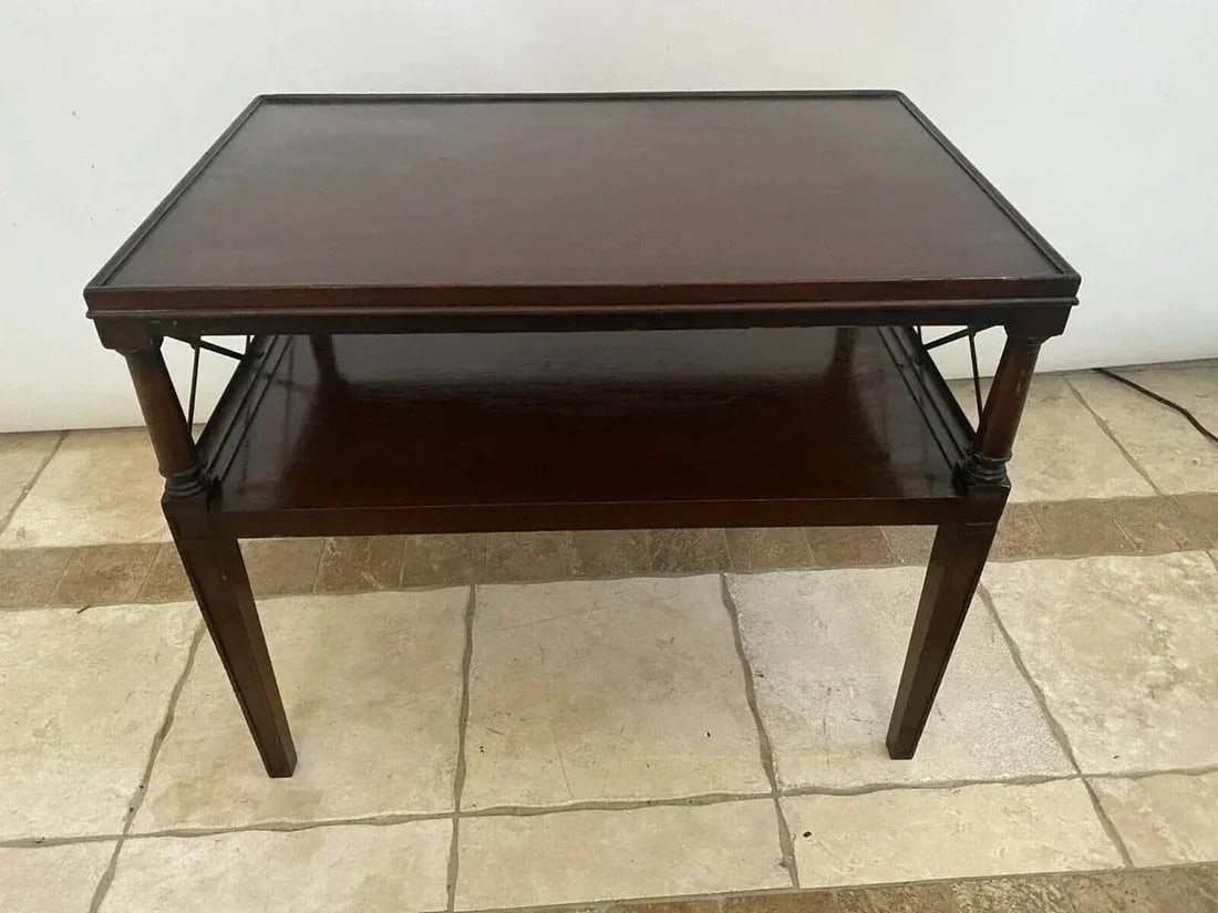 1950s Vintage Hekman Table Bottom Shelf Two Tier Mahogany - 8