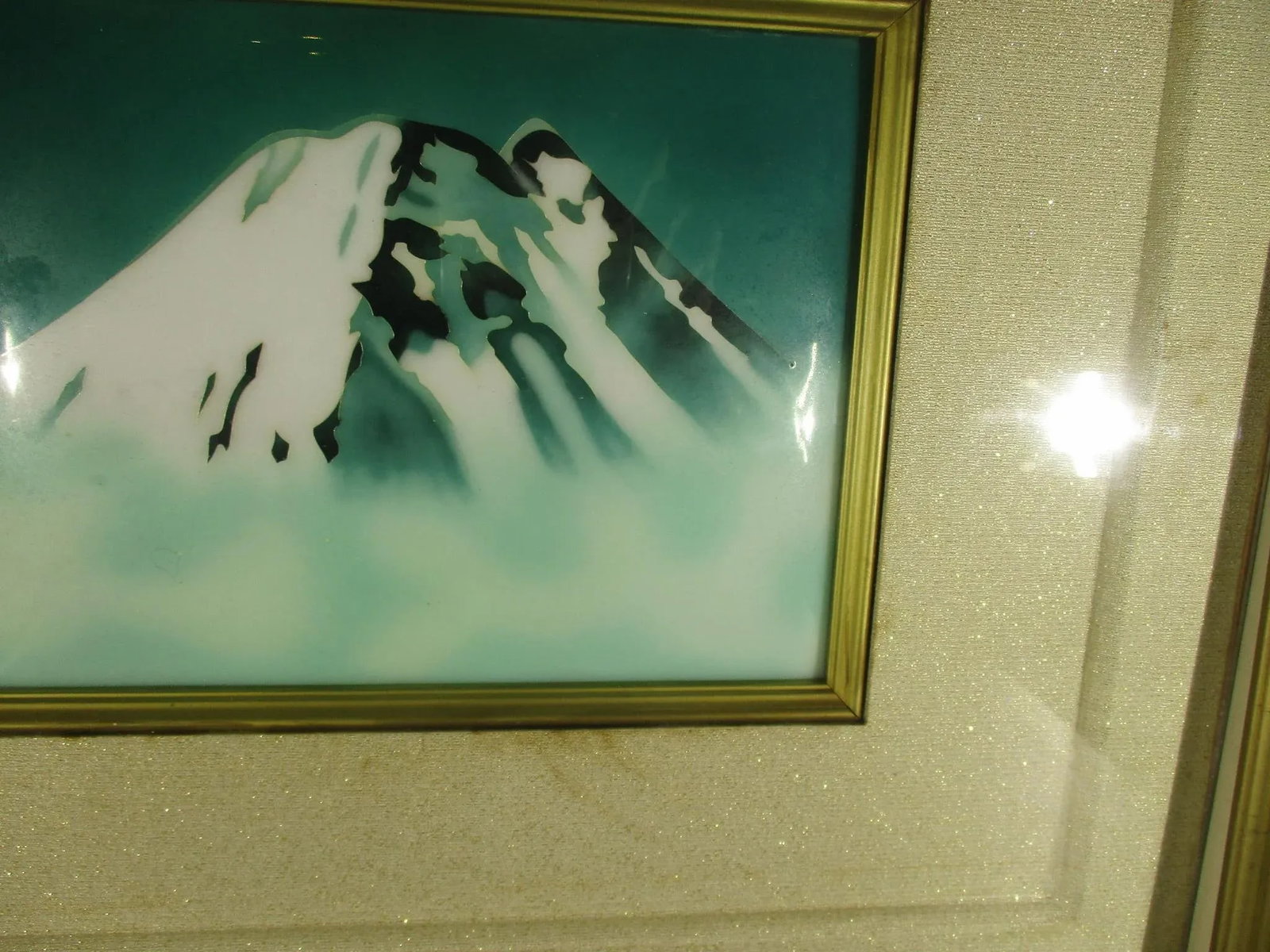 Japanese Framed Mt. Fuji Cloisonne Panel Circa 1980s' - 4