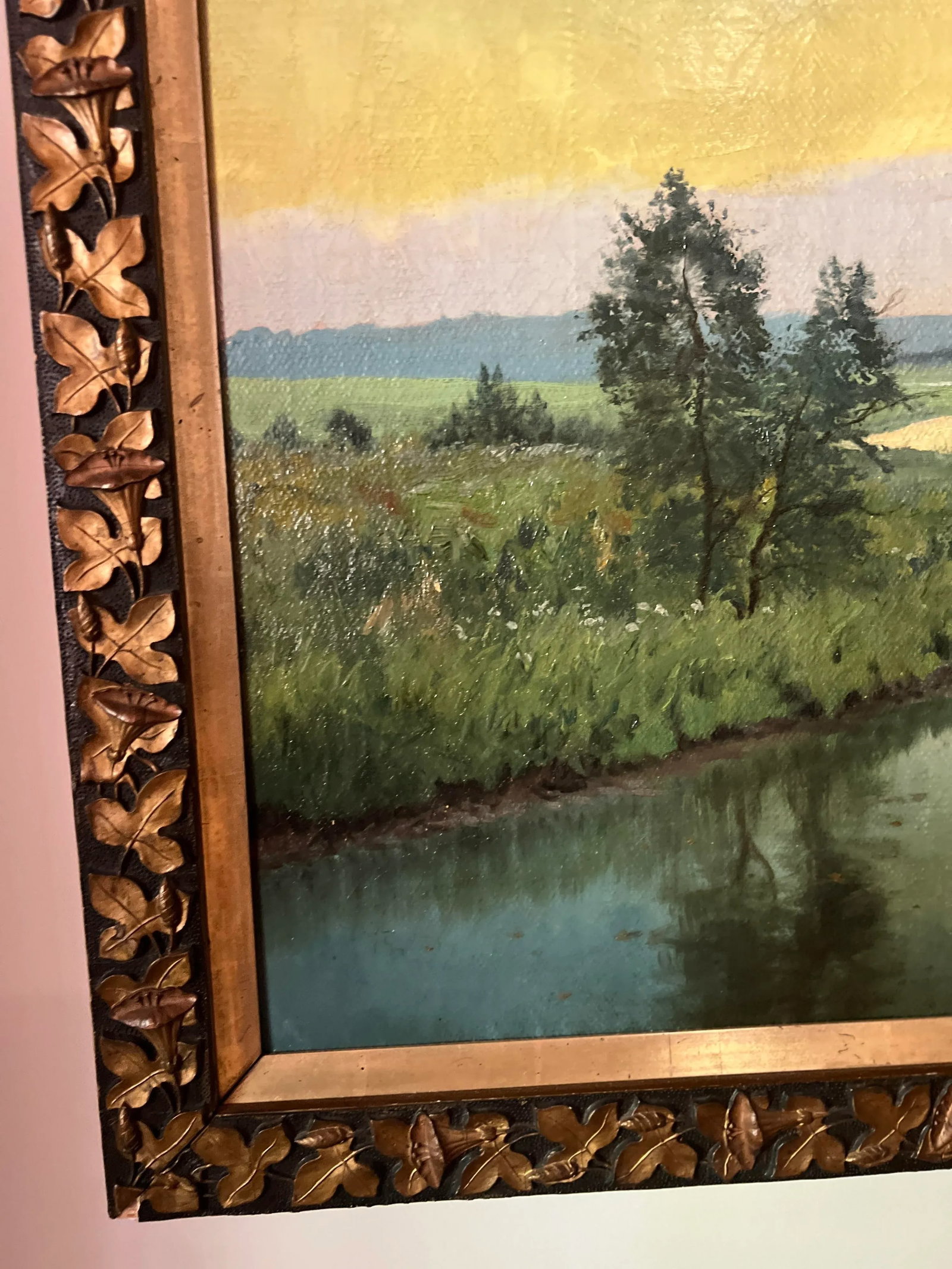 Charles Harry Eaton (American, 1850-1901) "Marsh Landscape" Period Frame O/C - 6
