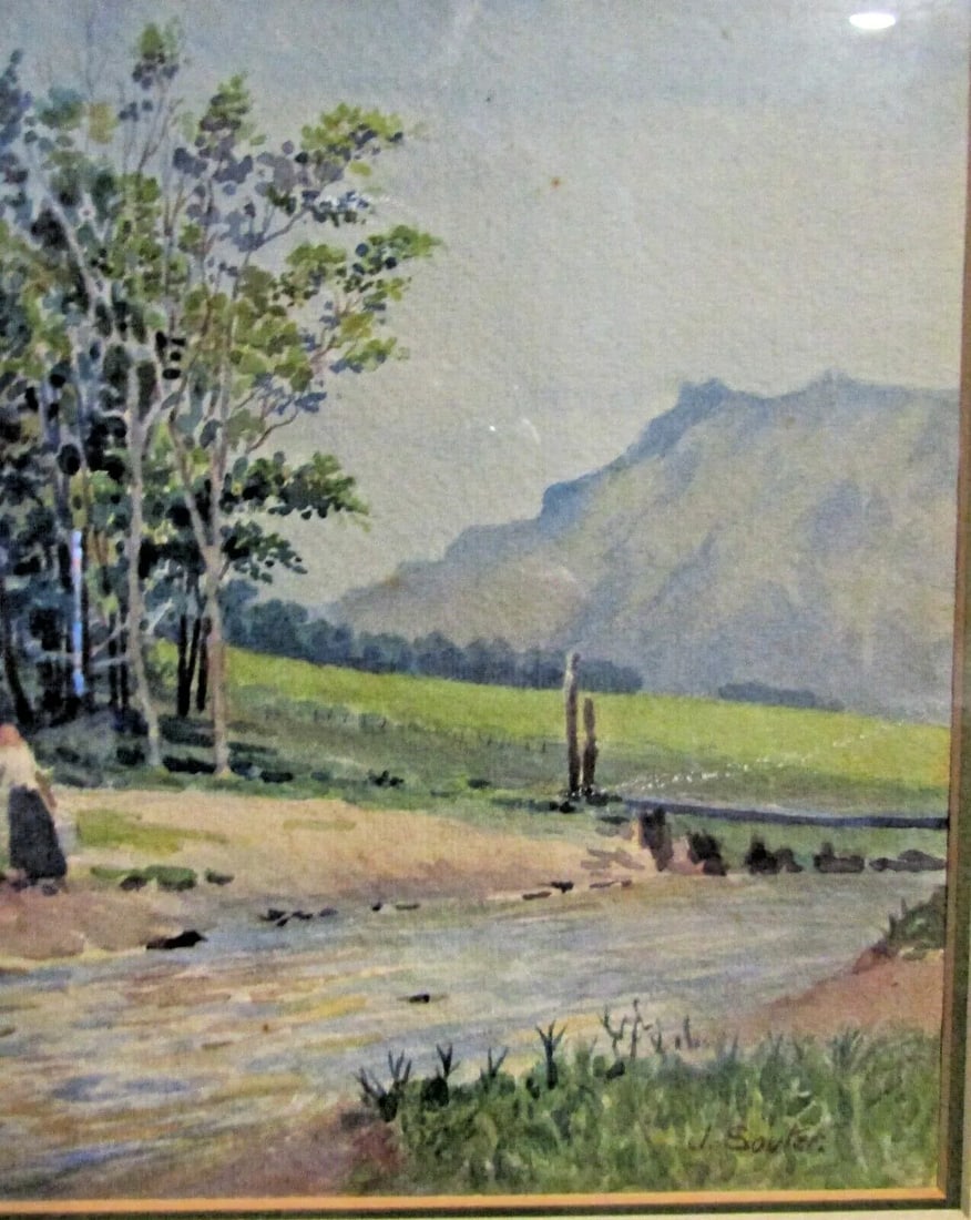John Bulloch Souter 1890-1972 Original Watercolor Provincial Landscape Painting - 4