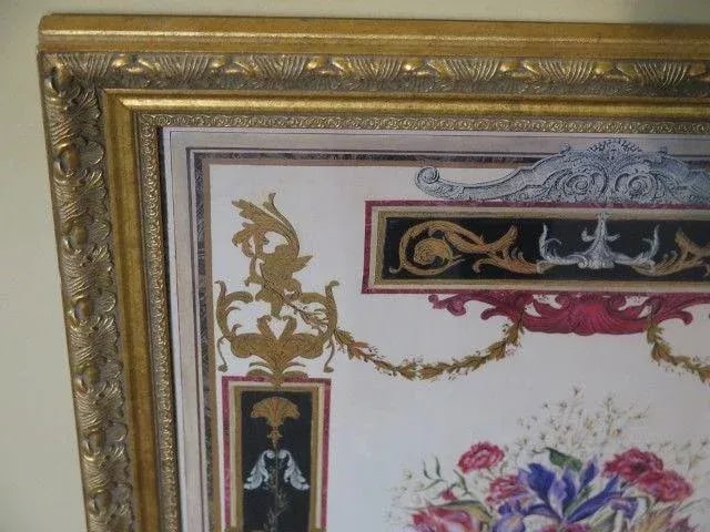 Large Floral Decorative Artwork Artist Signed - 3