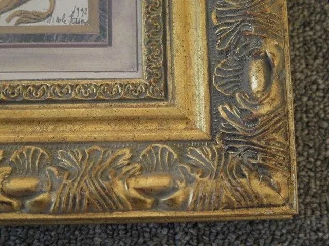 1990s Signed Flowers Print With Gold Frame - 3