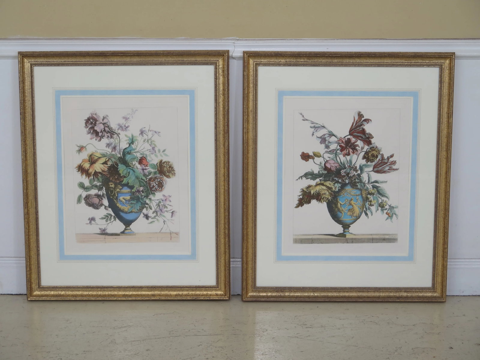 Matted & Gold Framed Botanical Prints - a Pair - 7