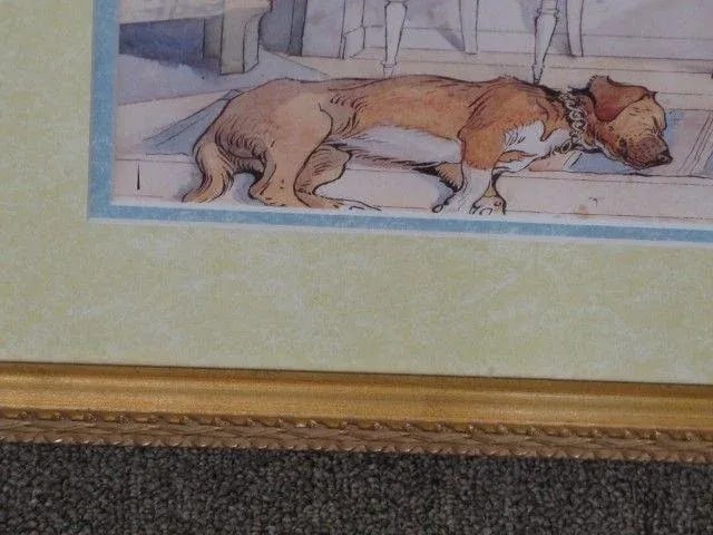 1990s Framed & Matted Decorative Print Living Room Scene Reproduction - 2