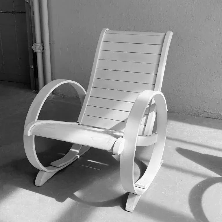 Mid-Century Painted Wood Outdoor Bench & Lounge Chair, 2 Pieces - 6