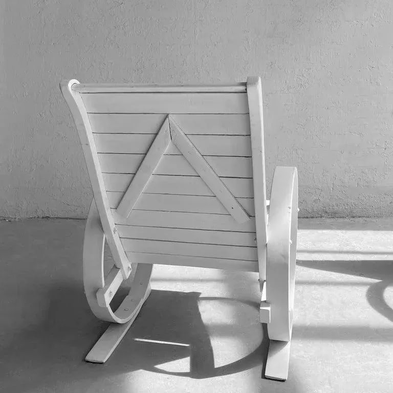 Mid-Century Painted Wood Outdoor Bench & Lounge Chair, 2 Pieces - 7
