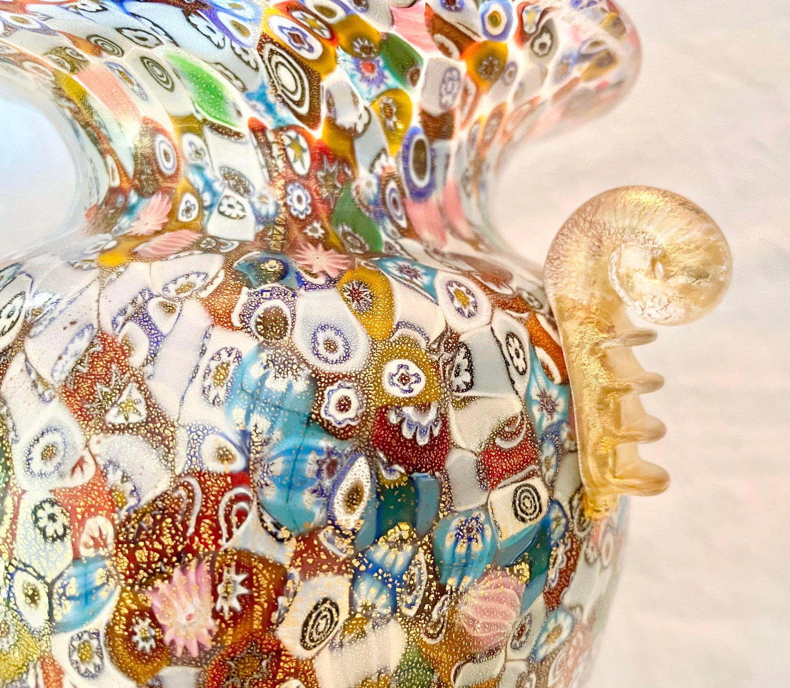 Vintage Vessaria Vr Millefiori Murano Glass Vase - 2