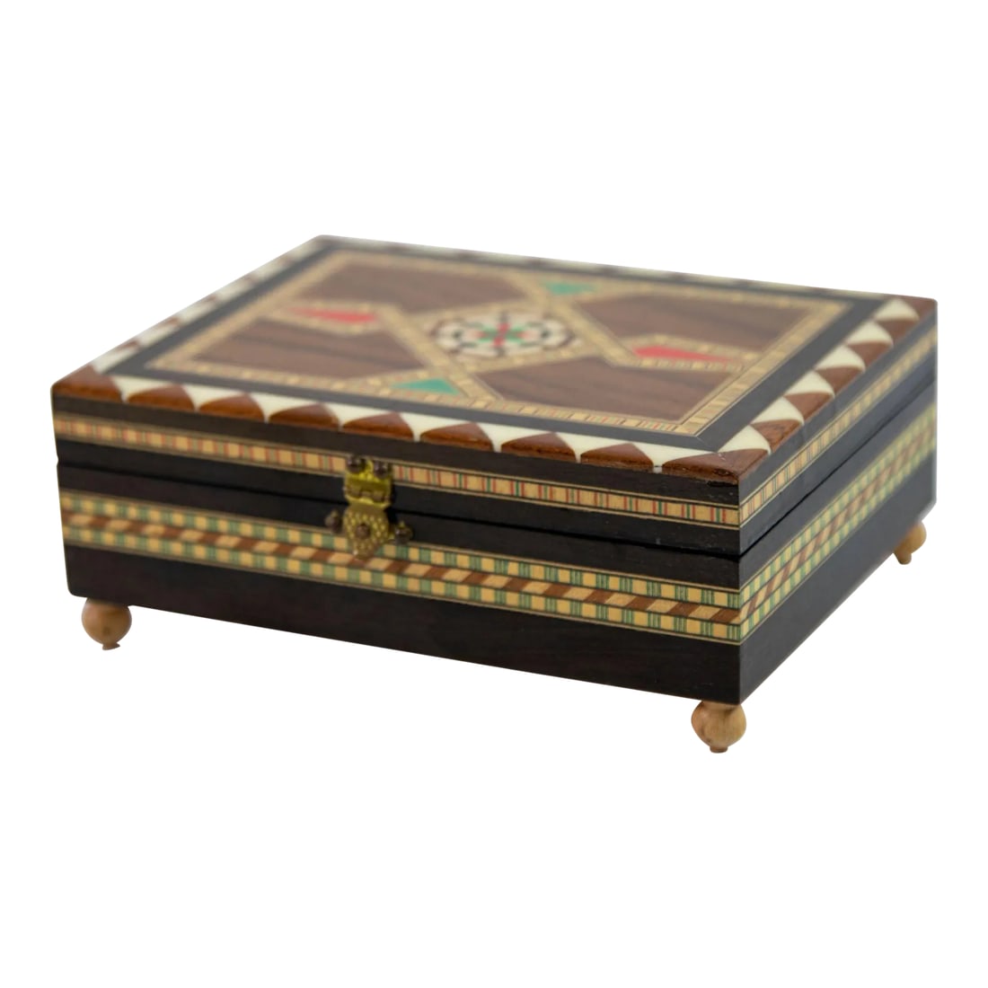 Granada Moorish Spain Inlaid Marquetry Jewelry Music Box (1 of 8)