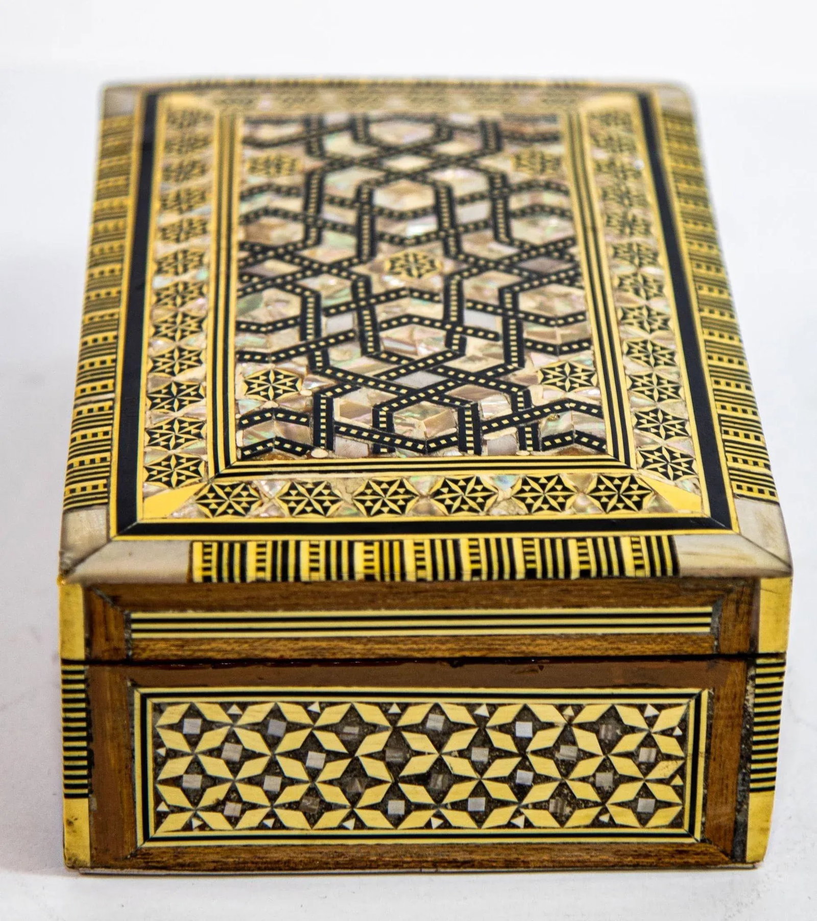 Middle Eastern Moorish Mother of Pearl Inlaid Marquetry Jewelry Box - 7