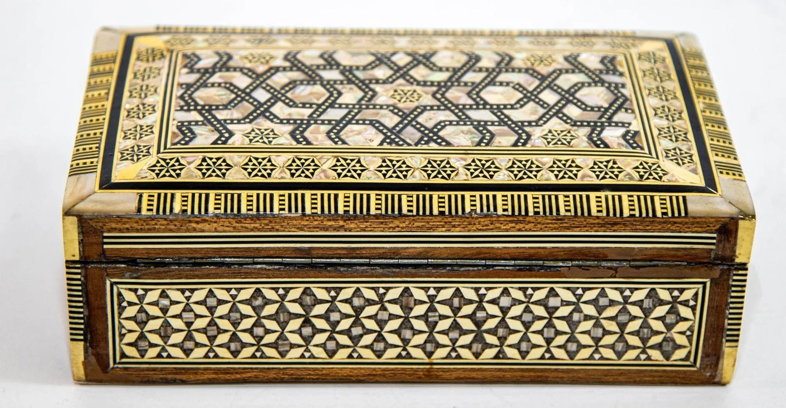 Middle Eastern Moorish Mother of Pearl Inlaid Marquetry Jewelry Box - 9
