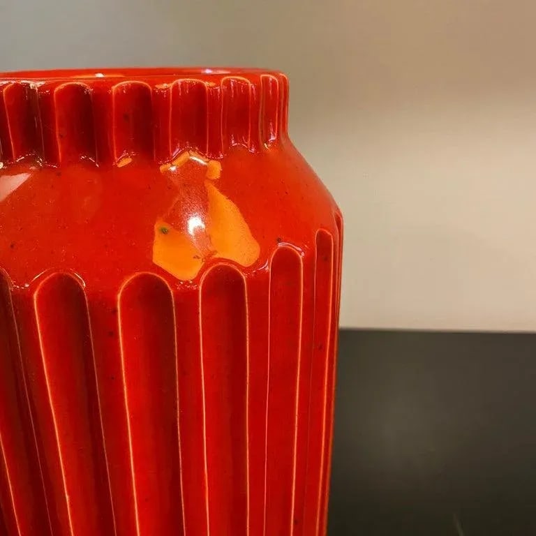 Mid-Century Italian Orange Moorish Art Pottery Jar - 8