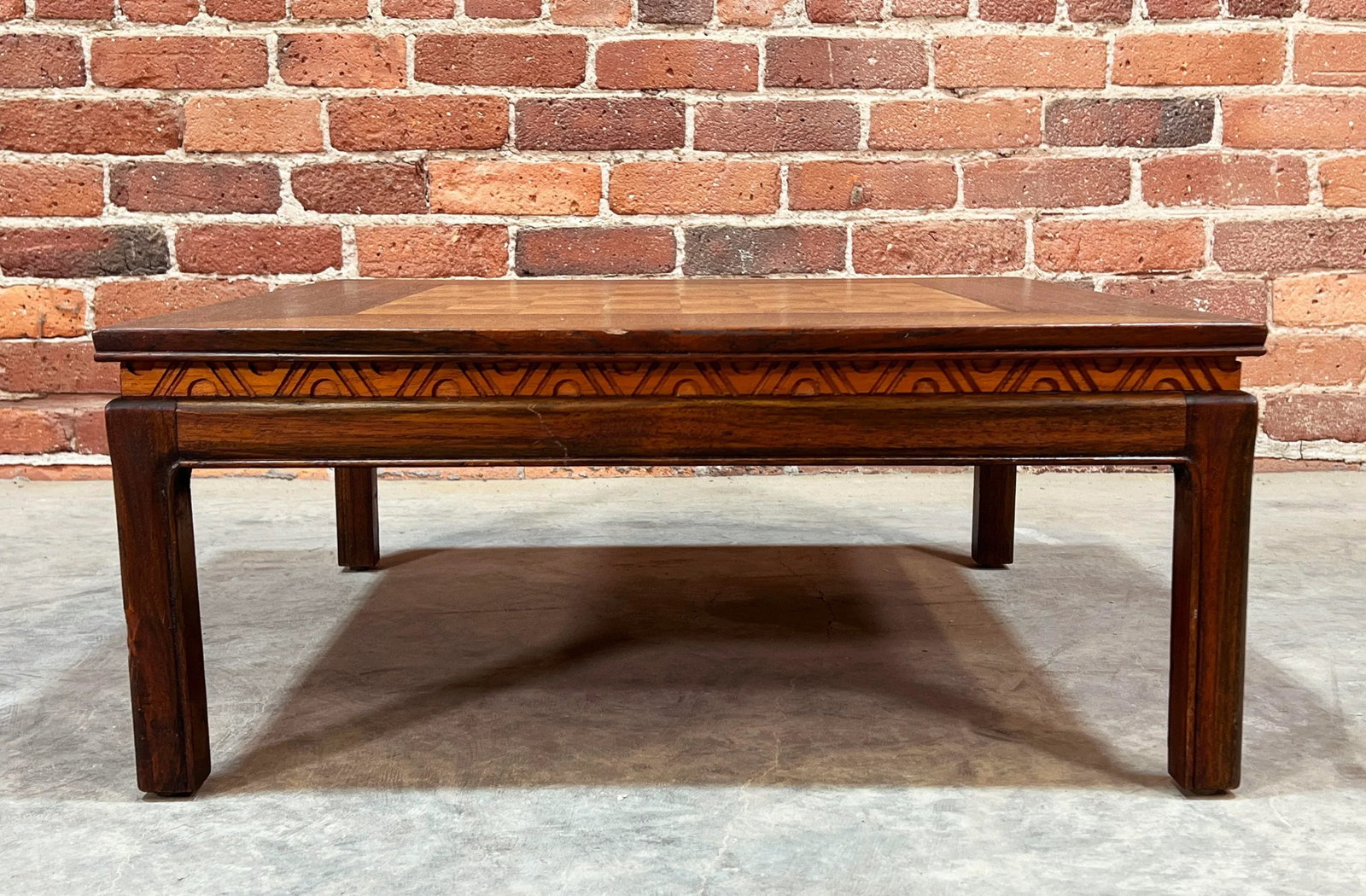 Vintage 1940's Chinese Low Table With Inlaid Chess Game Board - 2