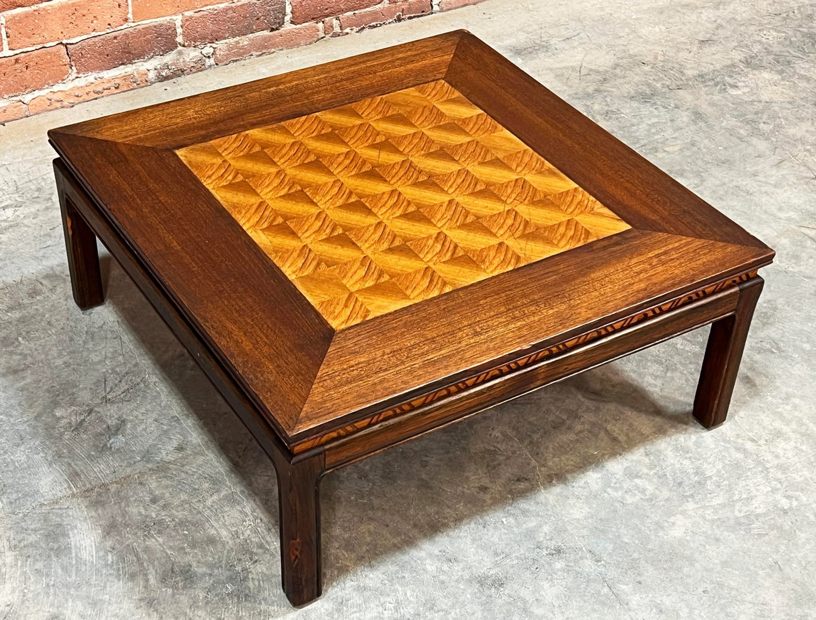 Vintage 1940's Chinese Low Table With Inlaid Chess Game Board - 5