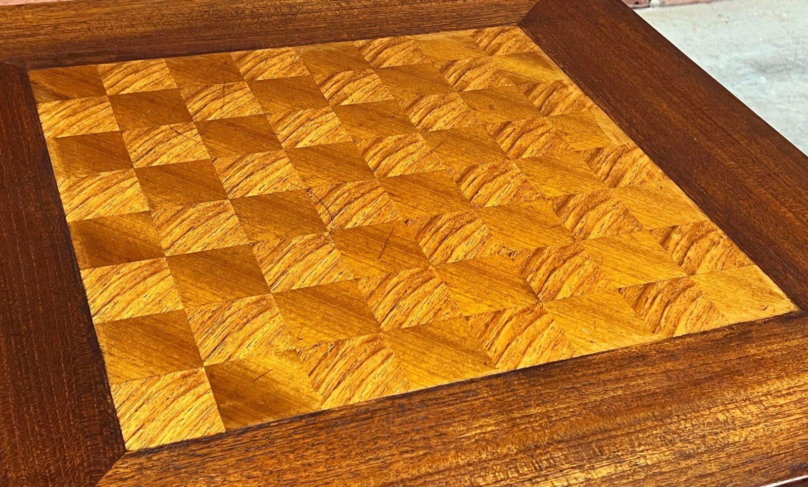 Vintage 1940's Chinese Low Table With Inlaid Chess Game Board - 9