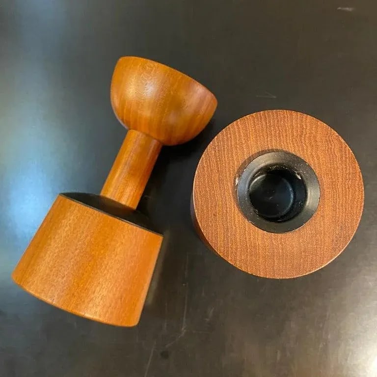 1960s Scandinavian Modern Rosewood Candleholders by Laurids Lonborg - Set of 2 - 5
