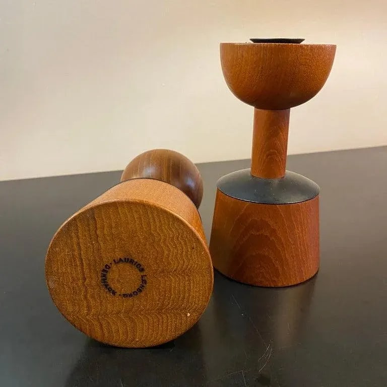 1960s Scandinavian Modern Rosewood Candleholders by Laurids Lonborg - Set of 2 - 7