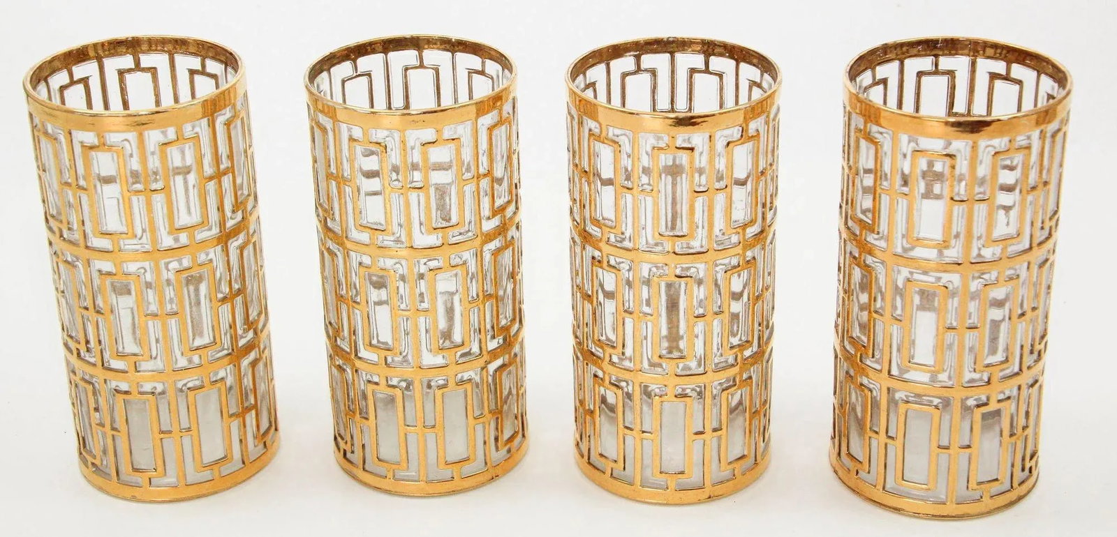 1960s Imperial Shoji Gold Cocktail Glasses, Set of 4 Collectible Barware - 3
