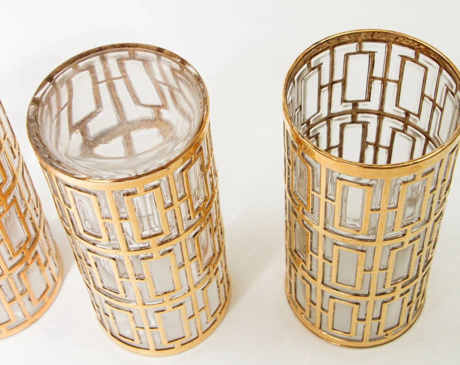 1960s Imperial Shoji Gold Cocktail Glasses, Set of 4 Collectible Barware - 4