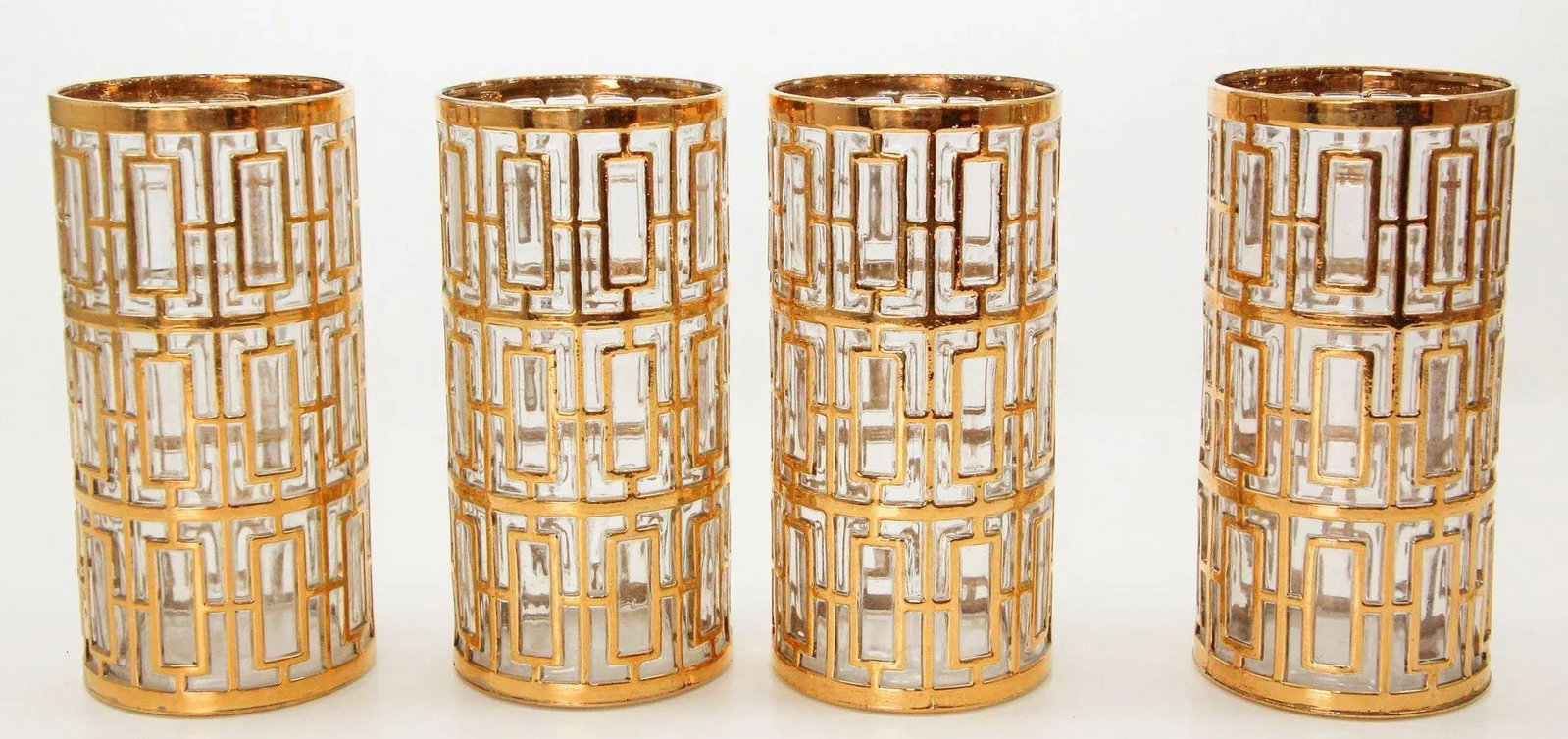 1960s Imperial Shoji Gold Cocktail Glasses, Set of 4 Collectible Barware - 5