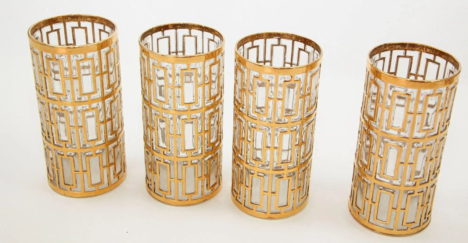 1960s Imperial Shoji Gold Cocktail Glasses, Set of 4 Collectible Barware - 6