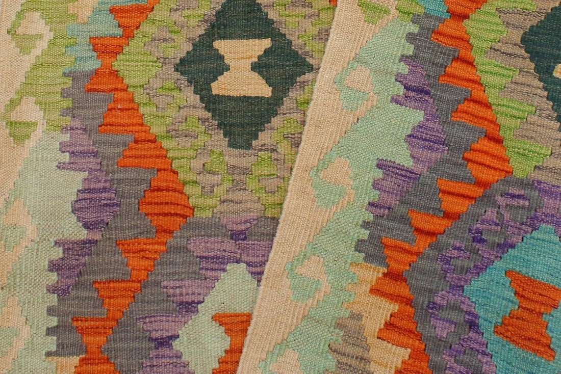 1990s Southwestern Kilim Rust Beige Wool Rug - 2'10" X 4'1" - 7