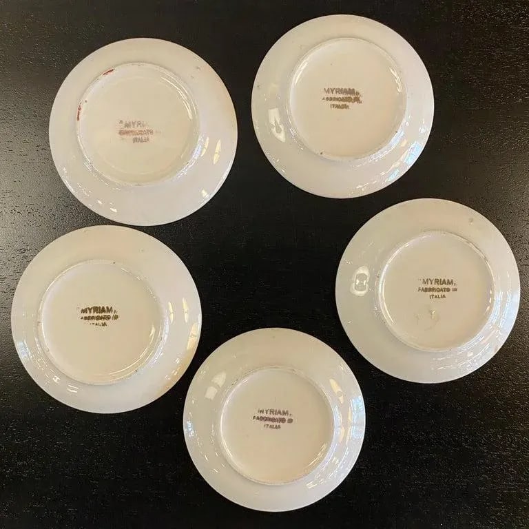 Italian Mid-Century Modern Petite Clock Plates- Set of 5 - 12