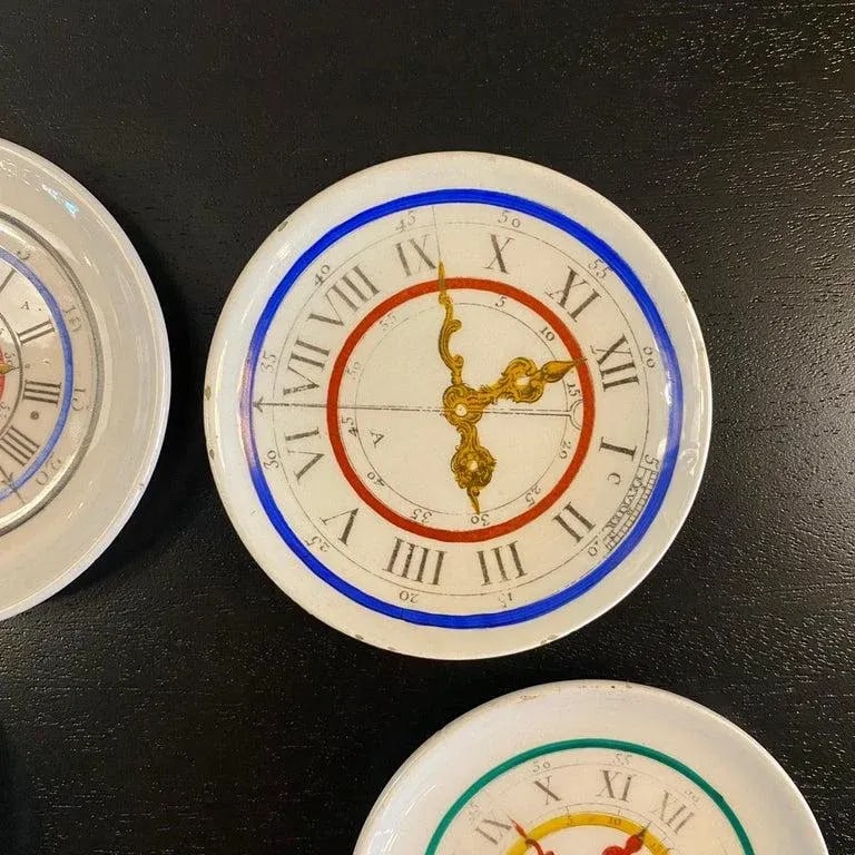 Italian Mid-Century Modern Petite Clock Plates- Set of 5 - 7