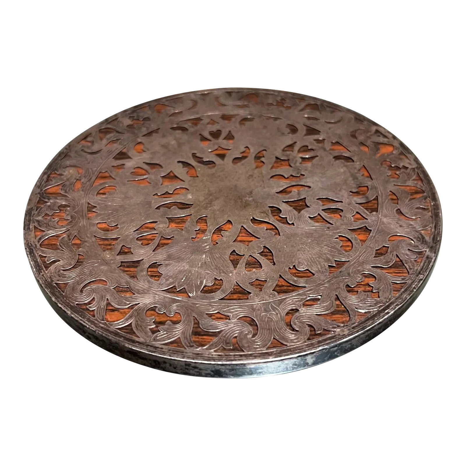 1950s Web Sterling Silver Embellished Trivet Hot Plate (1 of 11)