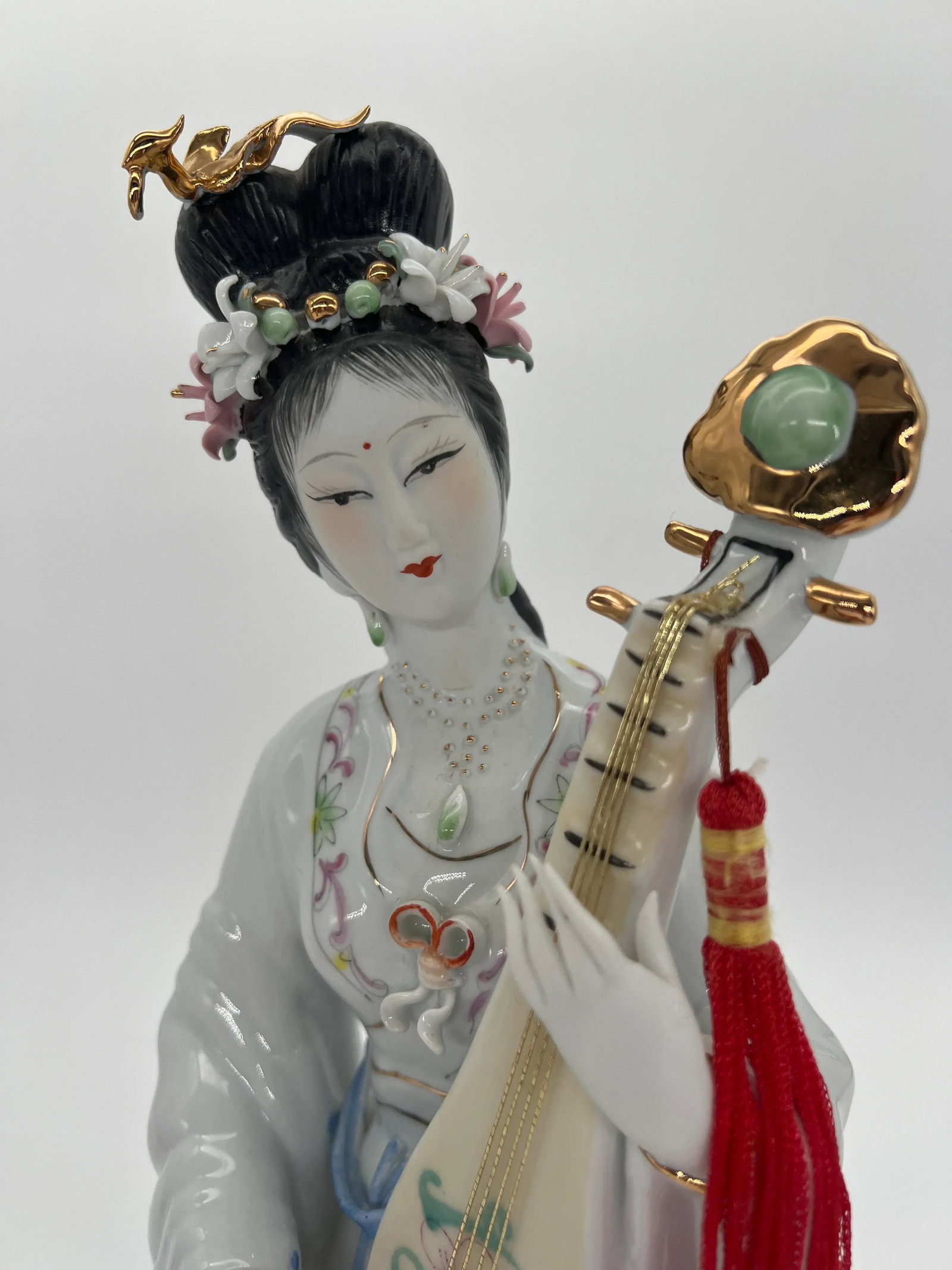 Vintage Asian Geisha Musician Figurines a Pair - 5