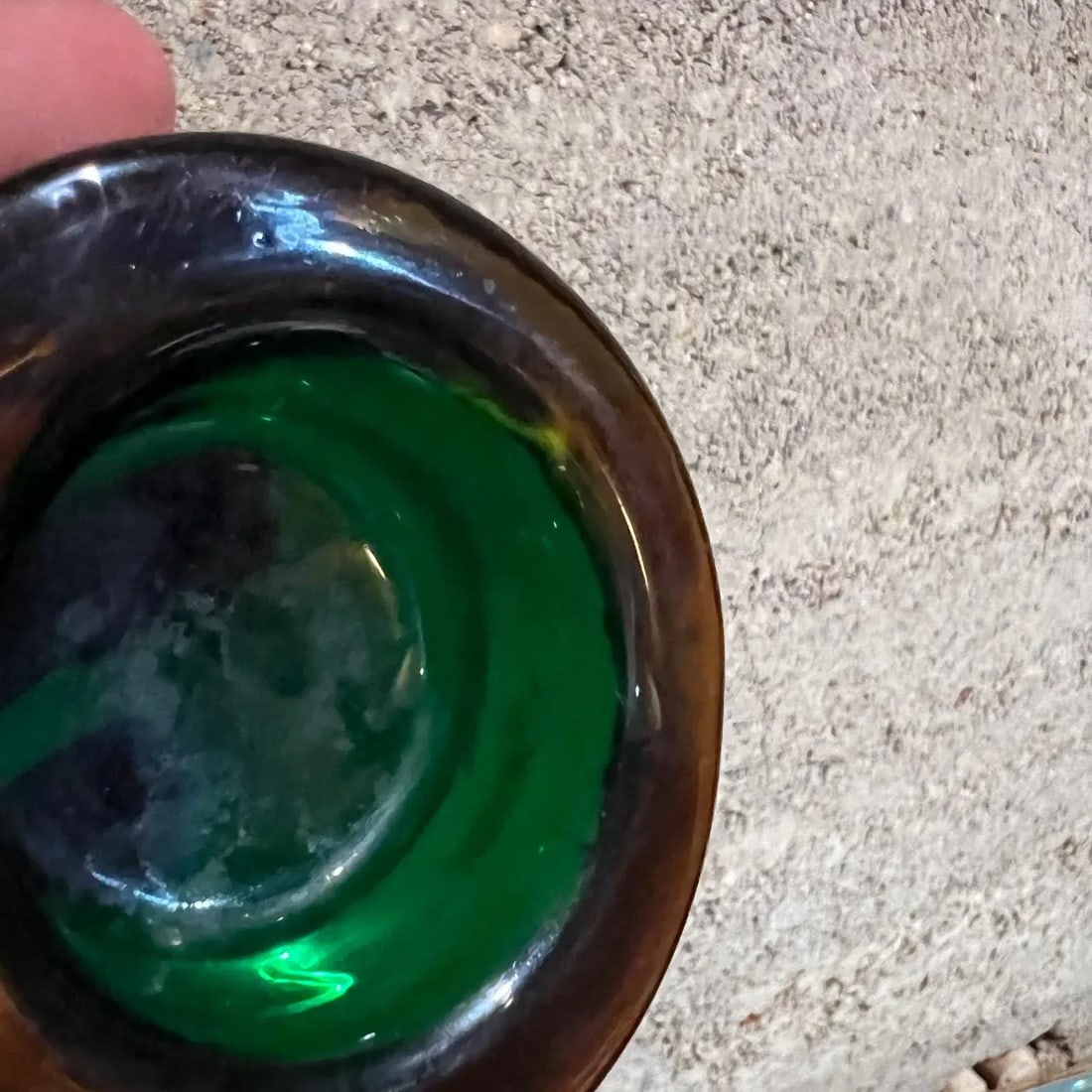 1960s Murano Sommerso Art Glass Votive Candle Holder Green and Amber - 7